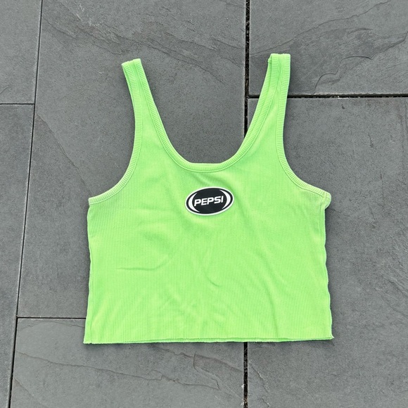 Forever 21 Tops - Forever 21 Green Crop Top with Pepsi Logo Size Small